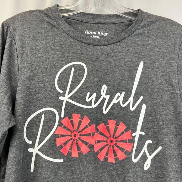 Rural King Womens Rural Roots Long Sleeve Tee Gray/Multi Crew Neck S Soft - Picture 3 of 8